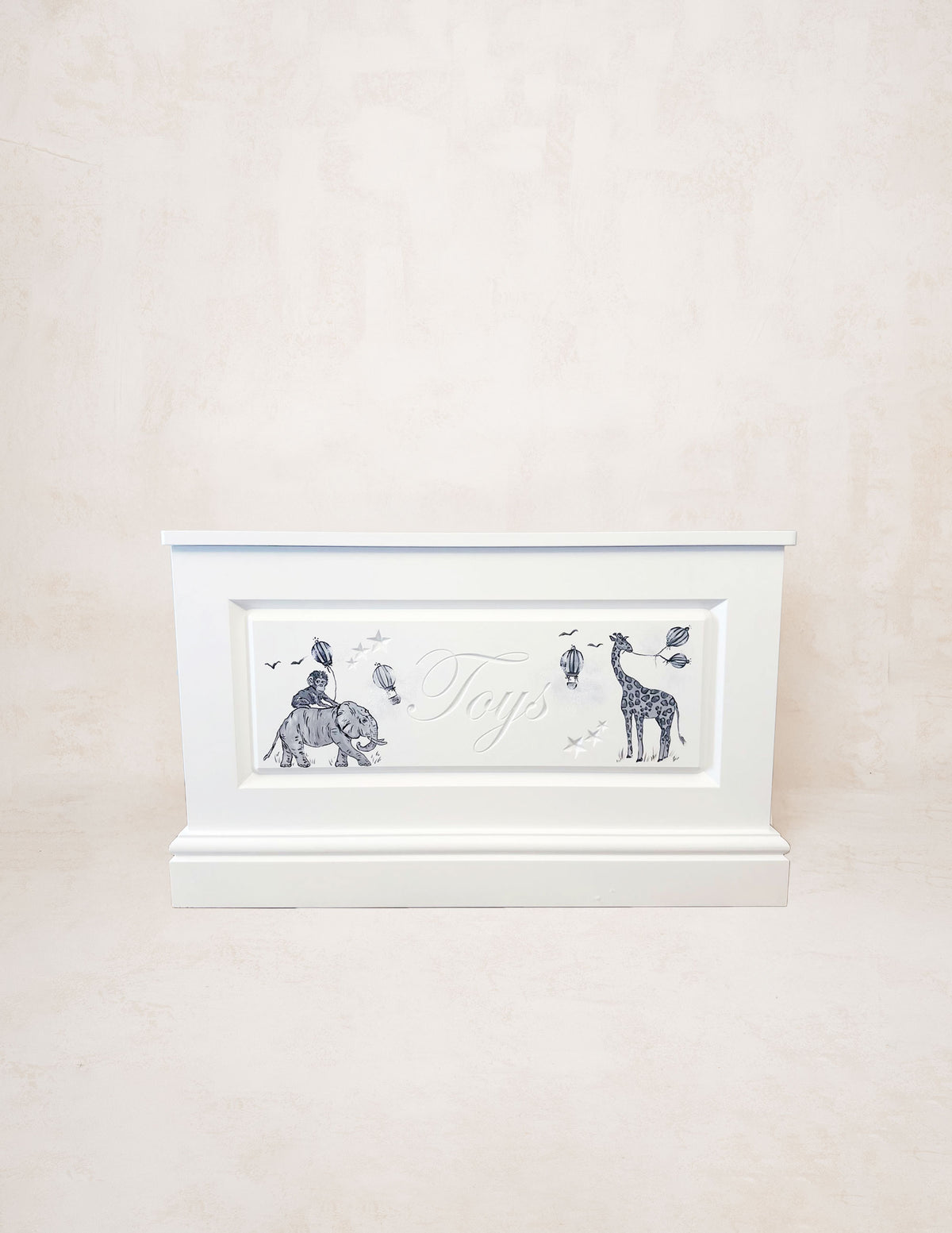 Vintage Safari Hand Painted Toy Box