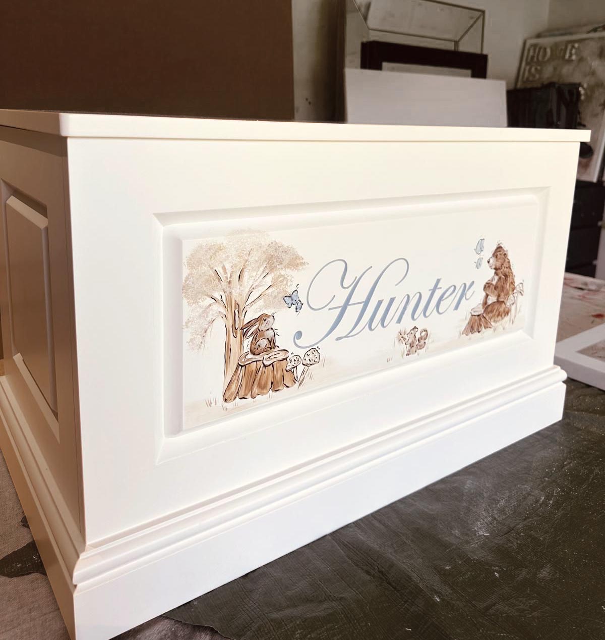 Enchanted Forest Hand Painted Toy Box
