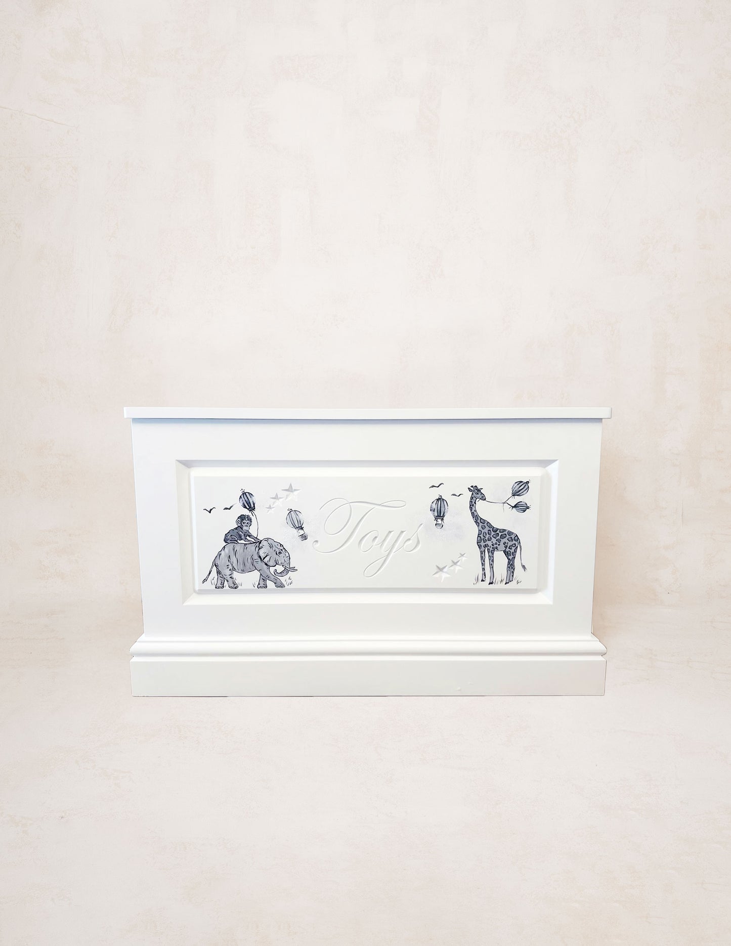 Vintage Safari Hand Painted Toy Box