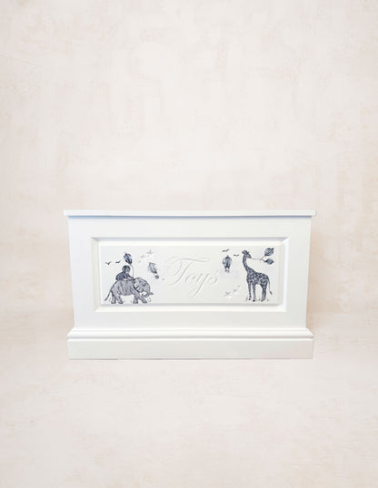 Vintage Safari Hand Painted Toy Box