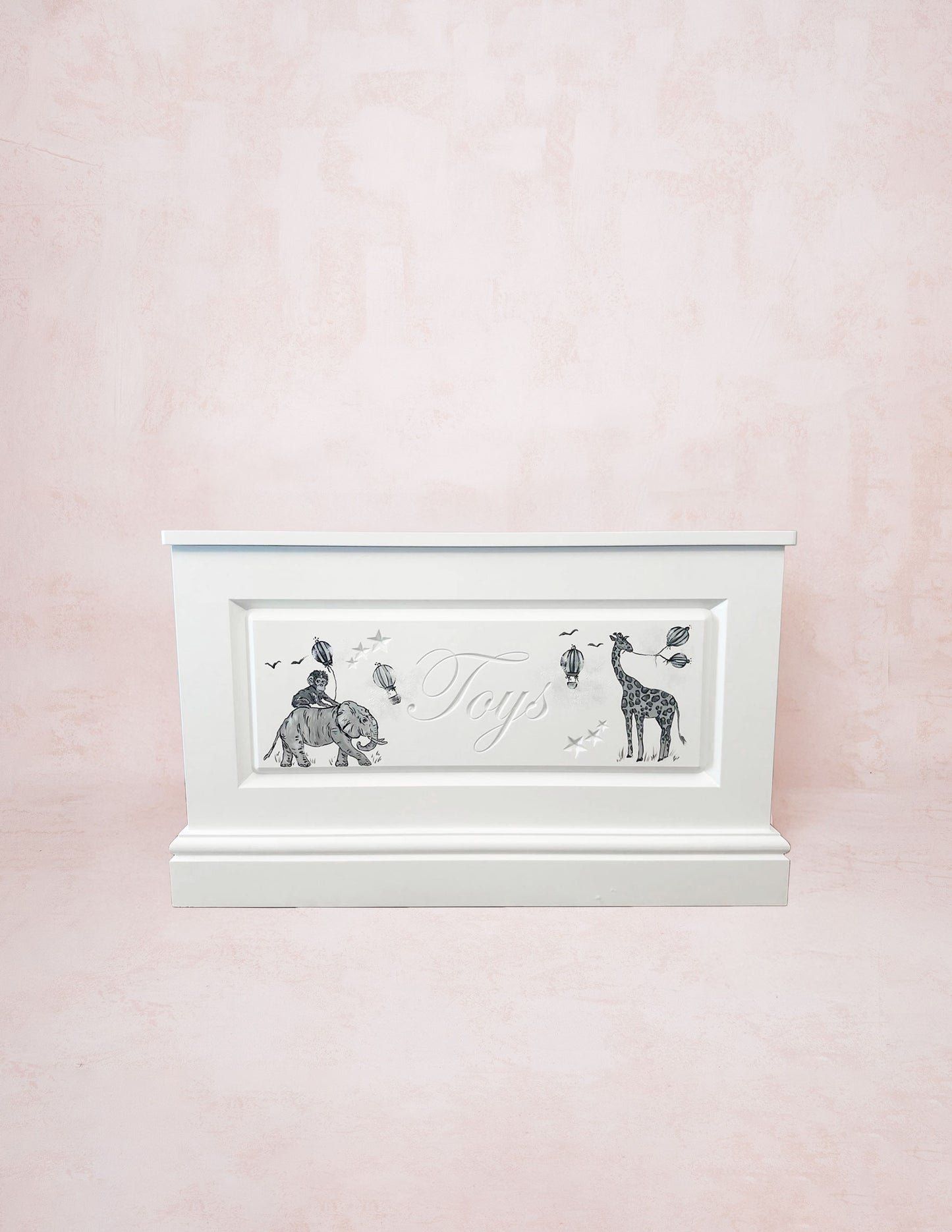 Vintage Safari Hand Painted Toy Box
