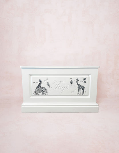 Vintage Safari Hand Painted Toy Box